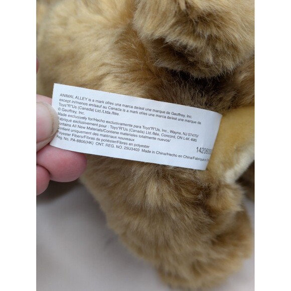 Animal Alley Toys R Us Darby Brown Tan Big Ears Stuffed Plush Puppy Brown 9" - Picture 5 of 7